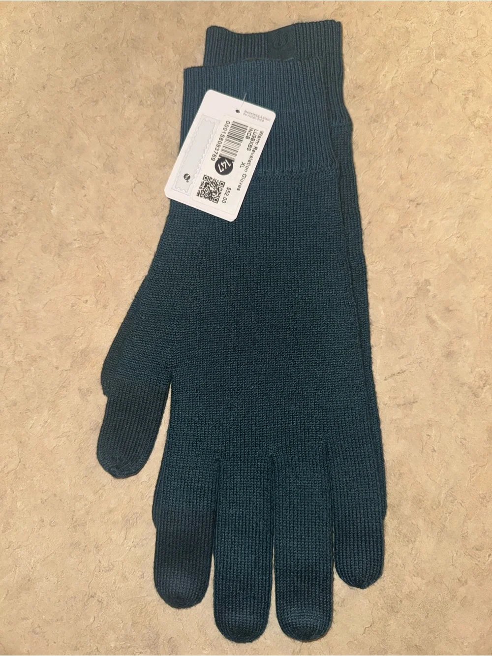 Lululemon Warm Revelation Merino Wool Gloves Ink Blue XL NWT